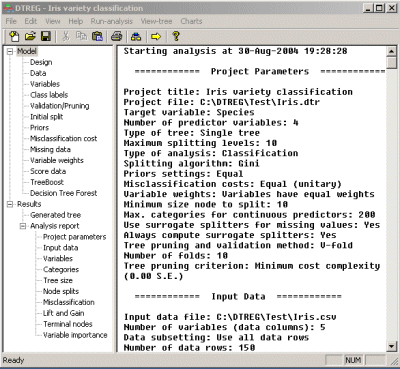 DTREG Screenshot